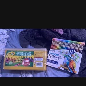 Crayons and colored pencils